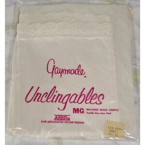 NEW Vtg Gaymode Unclingables Pant Liner Anti Cling Nylon Tricot White Size Small